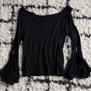 White House Black Market Black Off-Shoulder Blouse